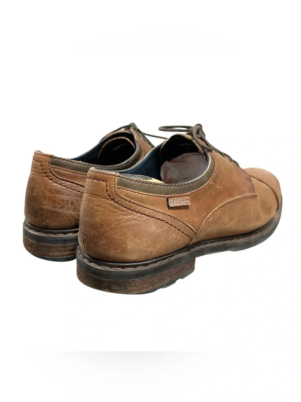 Pikolinos Men’s Caceres Cap-Toe Oxfords in Tan Leather. Size 43